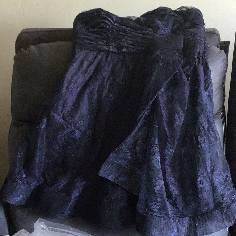 A blue cocktail dress